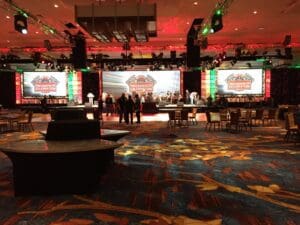 Photo of Three screen stage in indianapolis